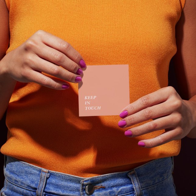 Carte De Visite Carré Elegant Minimalist Typography Simple Orange (Elegant Minimalist Typography Simple Orange Square Business Card)