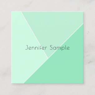 Carte De Visite Carré Élégant minimaliste moderne Modèle Mint Green