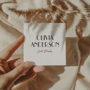 Carte De Visite Carré Élégant minimaliste noir & blanc Boho Chic moderne