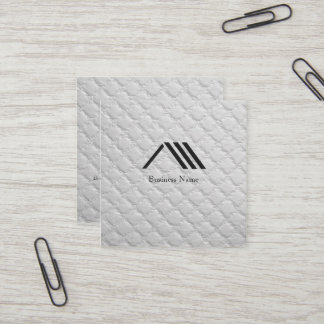 Carte De Visite Carré Elegant Modern Classy Logo Ivory White