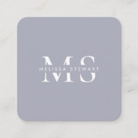Élégant monogramme moderne gris argent arrondi