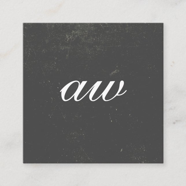 Carte De Visite Carré Élégant Monogramme Texture (Devant)