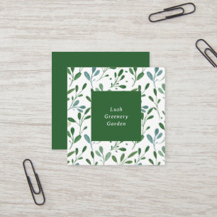 Carte De Visite Carré Elégant Motif moderne de verdure