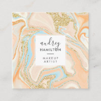 Elégant peach bleu marbre chic or parties scintill
