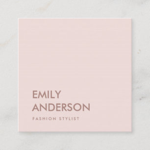CARTE DE VISITE CARRÉ ÉLÉGANT PROFESSIONNEL DE ROSE MINIMALE BLANCHE SIM