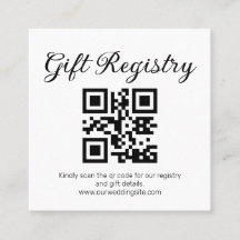 élégant registre de cadeaux minimal code QR mariag