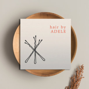 Carte De Visite Carré Elégante gamme de cheveux noirs