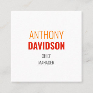 Carte De Visite Carré Élégante sobriété professionnelle minimaliste mode