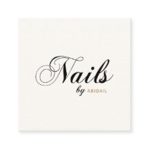 Élégante Typographie Clous Par "Nom" QR Code Ivory