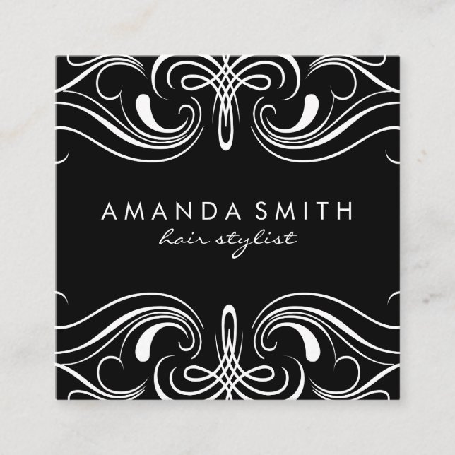 Carte De Visite Carré Éléments soignés (Devant)