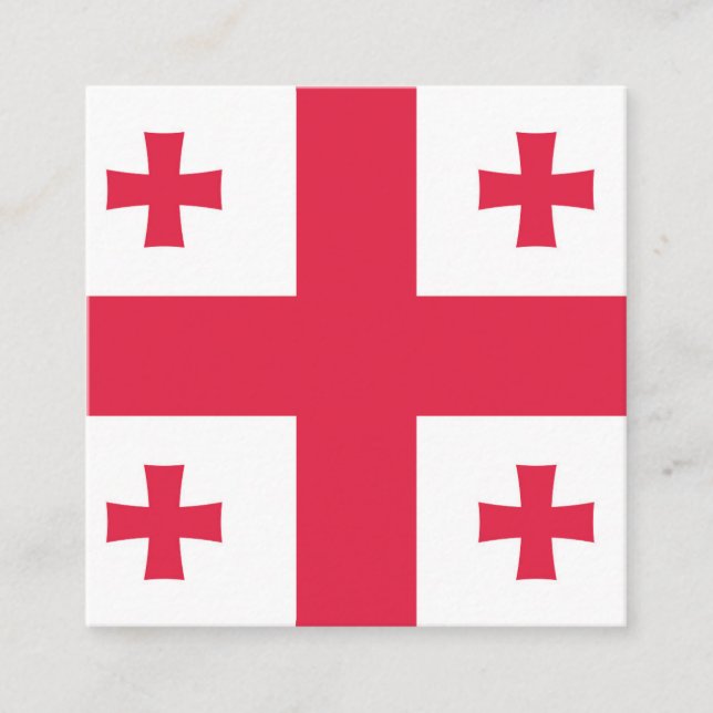 Carte De Visite Carré Emblème du drapeau de la Géorgie (Devant)