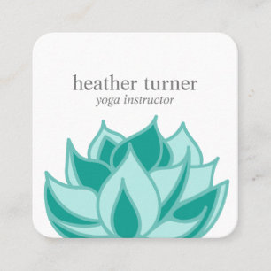 Carte De Visite Carré Emerald Lotus wellness massage spa yoga