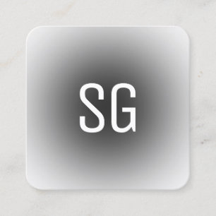 Carte De Visite Carré Emplacement souple - Initiales - Noir