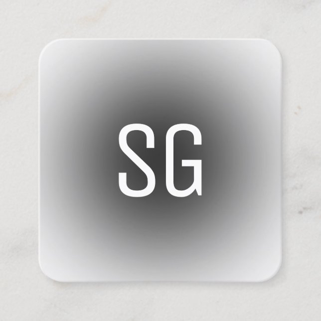 Carte De Visite Carré Emplacement souple - Initiales - Noir (Devant)