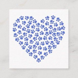 Carte De Visite Carré Empreintes de pattes d'amour de chiot modifiable