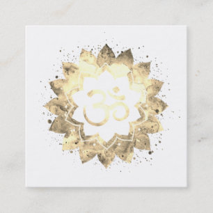 Carte De Visite Carré *~* Énergie de guérison Symbole Om de Mandala Lo