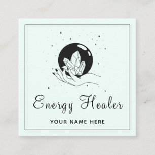 Carte De Visite Carré Energy Healer Fortune Teller Mystic Main Social