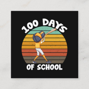 Carte De Visite Carré Enfants 100 jours d'école garçons 100e jour baseba