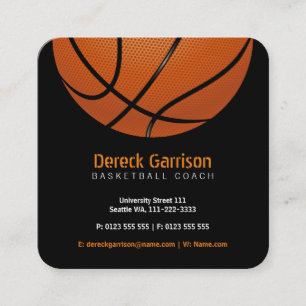 Carte De Visite Carré Entraîneur de basket-ball   Sport