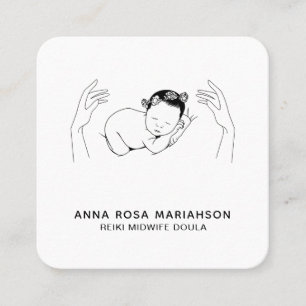 Carte De Visite Carré *~* Entraîneur de naissance de la sage-femme Reik