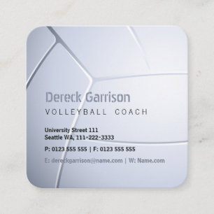 Carte De Visite Carré Entraîneur de volley-ball  Leçons de pratique de