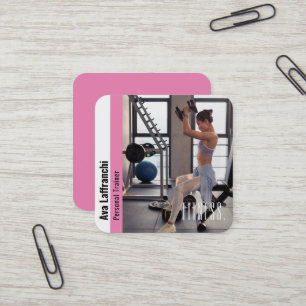 Carte De Visite Carré Entraîneur personnel Fitness Sports actifs