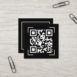 Carte De Visite Carré Entreprise commerciale Code QR Scan Minimaliste