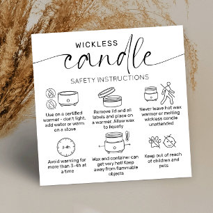 Carte De Visite Carré Entretien des bougies sans mèche No Wick Flameless