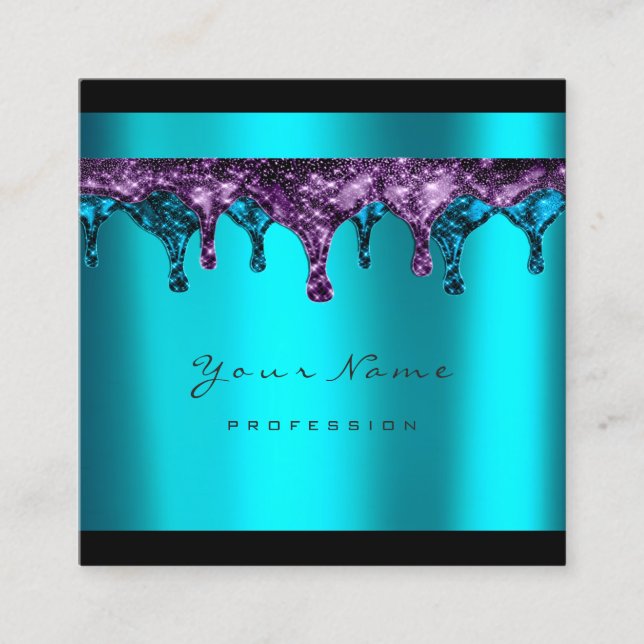 Carte De Visite Carré Épilation de cire clous Démilitarisation bleu Océa (Devant)