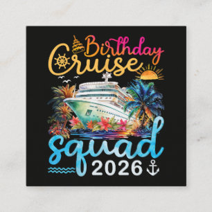 Carte De Visite Carré Équipe de croisière d'anniversaire 2026