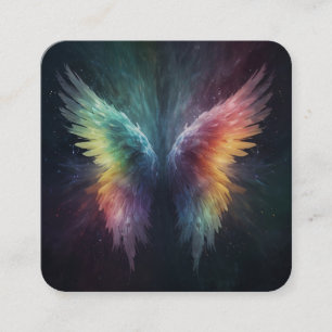 Carte De Visite Carré *~* Esoteric Mystical Rainbow Angel Wings AP78 QR