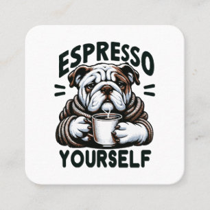 Carte De Visite Carré Espresso Bulldog Chaud - Café Cosy
