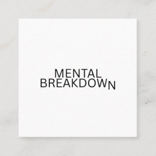 Carte De Visite Carré Esthétique de la rupture mentale typographique 