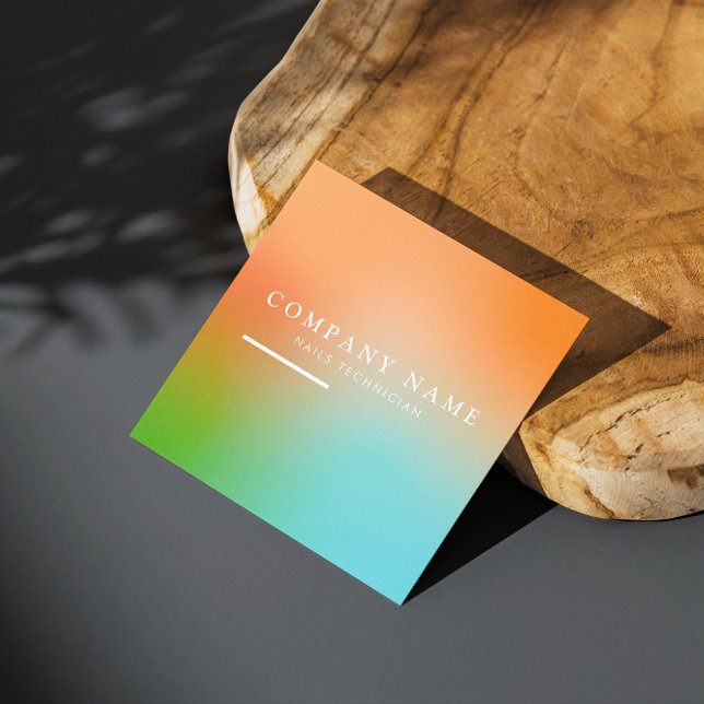 Carte De Visite Carré Esthétique Holographique Dégradé Social Media Icon (Esthetician Holographic Gradient Social Media Icon Square Business Card)