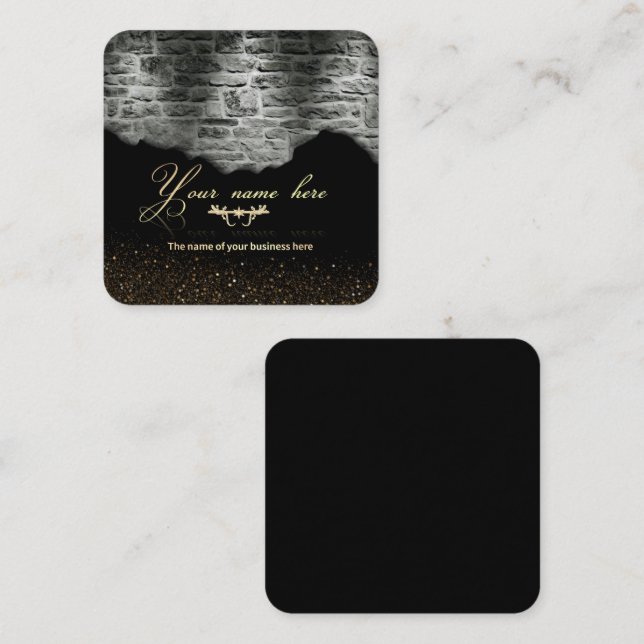 Carte De Visite Carré estilo de ladrillo construcción (Devant / Derrière)