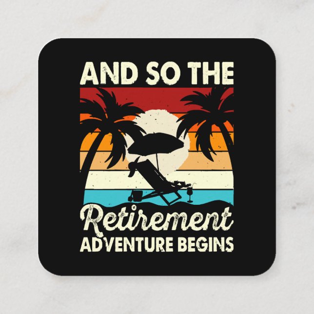 Carte De Visite Carré Et Donc L'Aventure De La Retraite Commence (Dos)