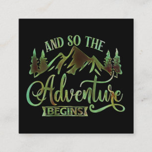 Carte De Visite Carré Et So The Adventure Begins, funny adventurer