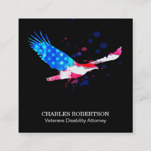 Carte De Visite Carré ** États-Unis Drapeau American Eagle Rouge Blanc B