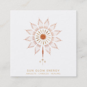 Carte De Visite Carré *~* Étoiles cosmiques Rayons Solaires Glow