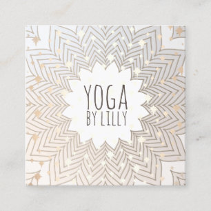 Carte De Visite Carré Etoiles Whimsical Lotus Mandala Flower Yoga Enseig