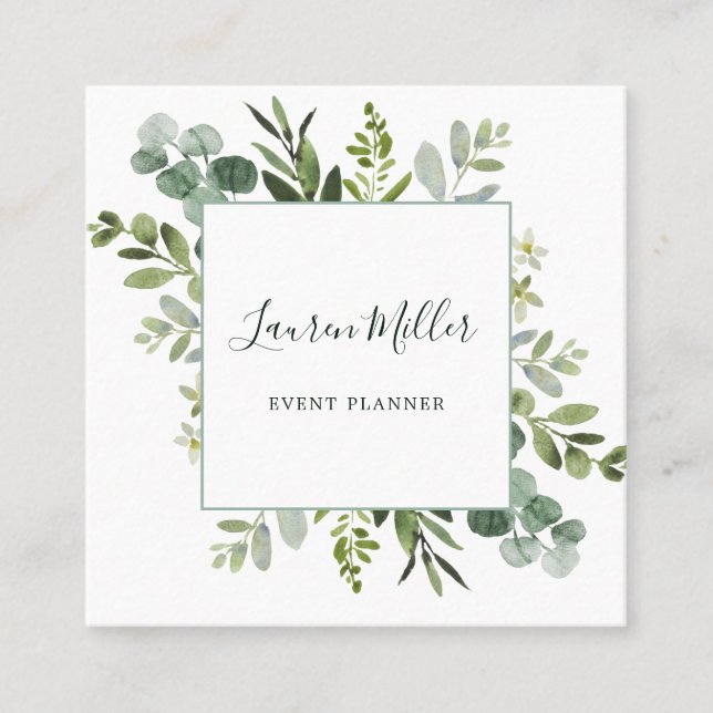 Carte De Visite Carré Eucalyptus Green Folio (Devant)