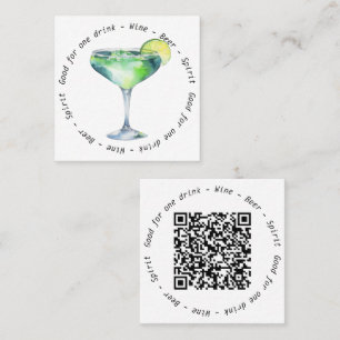 Carte De Visite Carré Événement d'affaires moderne QR Daiquiri Bon de bo