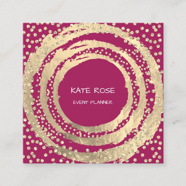 Carte De Visite Carré Event Planner Music Media Fashion Blogger Pink (Devant)