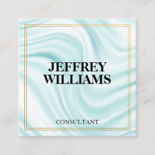 Carte De Visite Carré exécutif   Bordure double or   Draperie soie