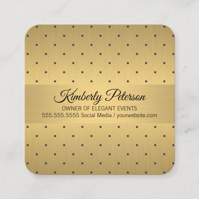Carte De Visite Carré Executive Gold Metallic / Diamond Dot Motifs II (Devant)