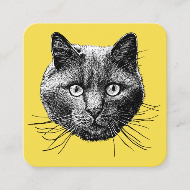 Carte De Visite Carré Face de chat (Devant)