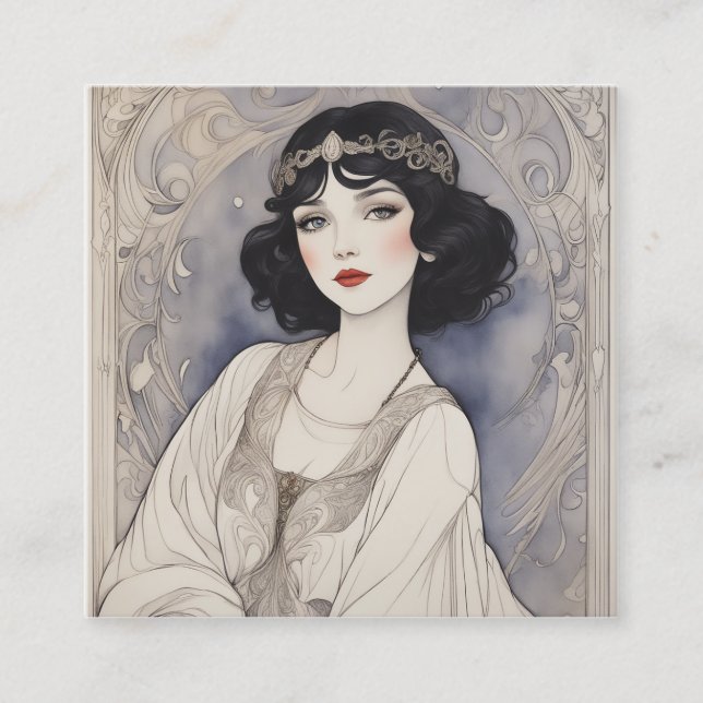 Carte De Visite Carré Fairytale Art nouveau (Devant)