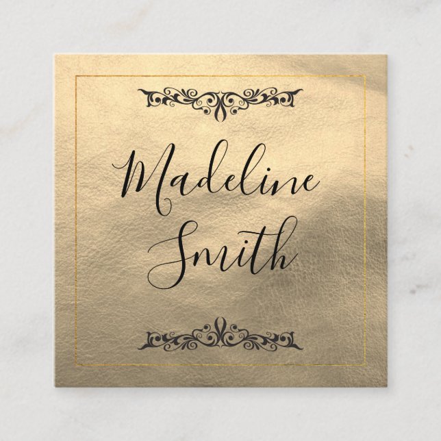 Carte De Visite Carré Fancy Gold Lux (Devant)