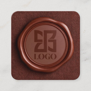 Carte De Visite Carré Faux cire de Bourgogne Logo d'entreprise élégant
