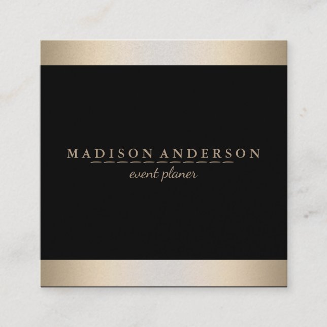 Carte De Visite Carré Faux Gold Foil moderne (Devant)